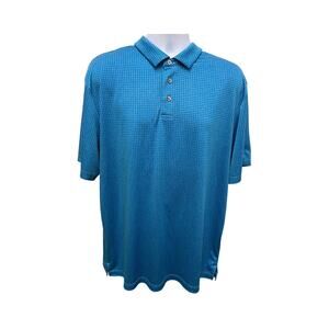 PGA TOUR Pro Series Mens XL Polo Shirt CoolPlay Short Sleeve pattern Blue